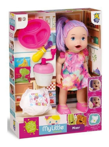 Muñeca Set Comiditas Y Mixer Con Accesorios Divertoys