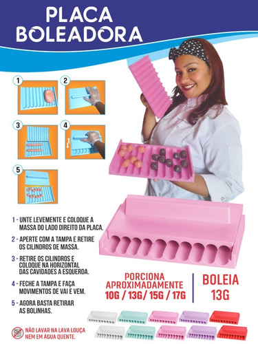 Imagem 3 de 6 de Placa Boleadora - Enrolador De Doces E Massas - Rosa Candy