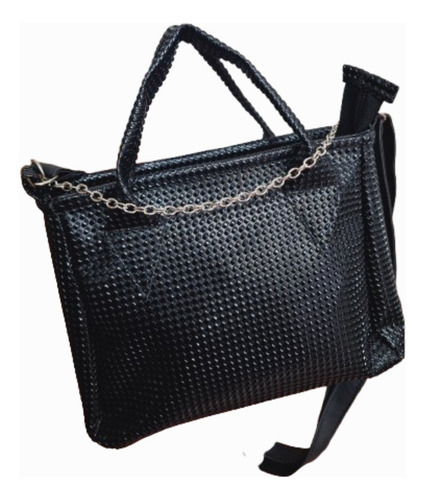 Cartera Mini Bag Var. Colores C/ Correa Colganteajustables Negro Pintas Acero Negro