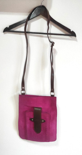 Cartera Morral De Mujer Fucsia Gamuzada 