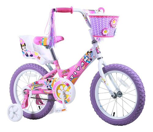 Bicicleta Bmx Flower Princess Niña, Rosa, 16 Pulgadas