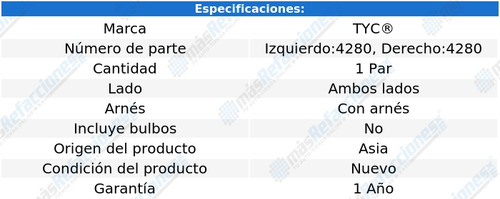 Par Calaveras Chrysler Caravan 2001-2002-2003 P/3 Focos Tyc