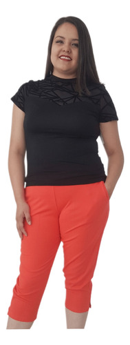 Capri Talla Extra 44 46 48 Estirable Con Bolsas Y Cinto