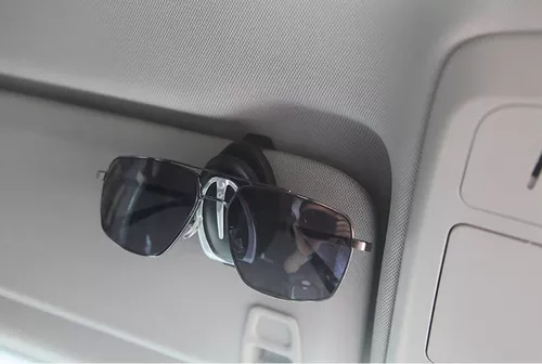 Porta gafas de sol azul para la visera del coche
