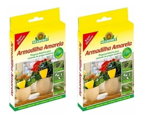20 Un Armadilha Amarela Adesiva Neudorff Placa 2cx C/ 10cada
