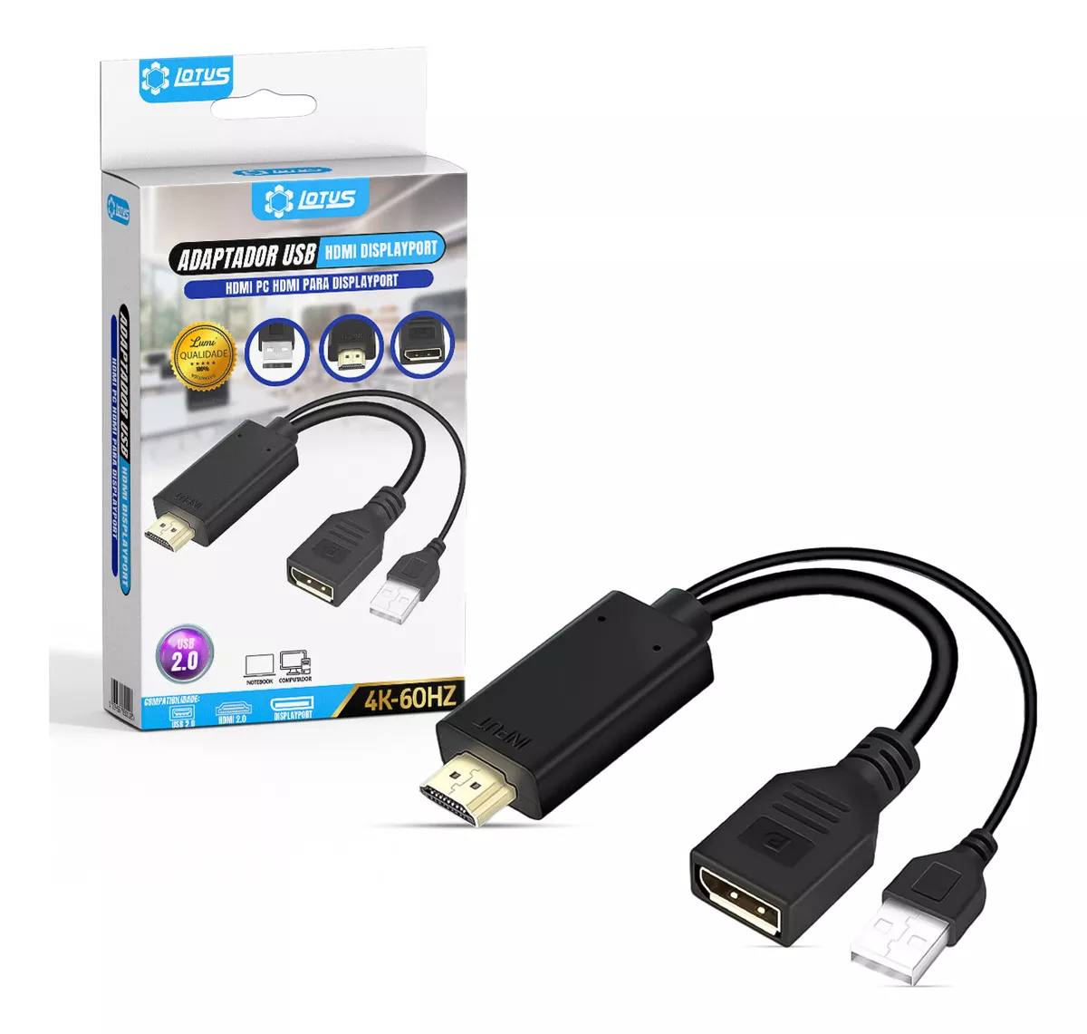 Primeira imagem para pesquisa de adaptador displayport femea hdmi macho