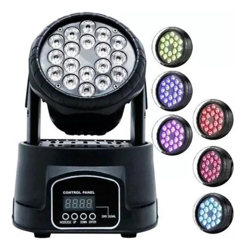  Moving Head Profissional Rgbw Iluminação 100w Dmx 18 Led