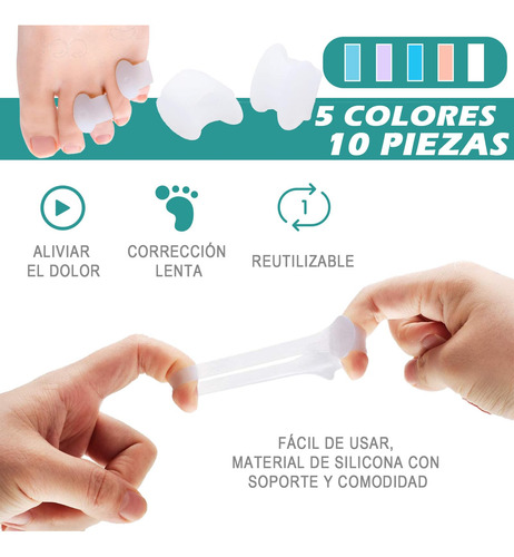 Generic Conjunto De 10 Piezas Separador De Dedos Pies, De
