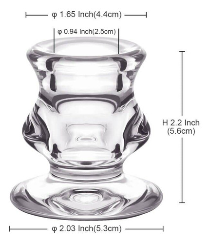 Portavelas De Cristal Transparente, Juego De 2 Portavelas.