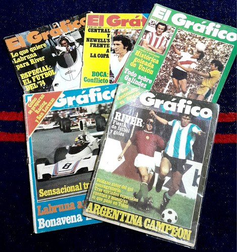 Revista El Grafico. Lote De 5 Revistas. Década 70. Muy Buena