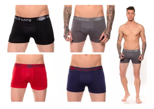 Kit 2 Cueca Boxer Malha fria Microfibra Ligth Elástico Largo Lycra  Masculino Adulto Juvenil