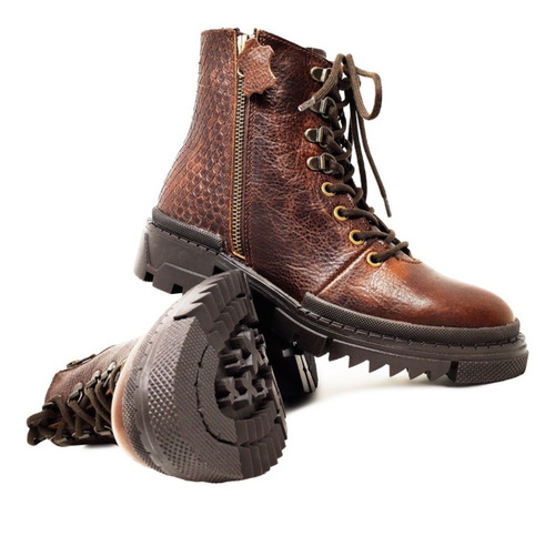 Imagen 7 de 9 de Zapato Bota Para Dama Casual Piel Vacuno Natural Grabada