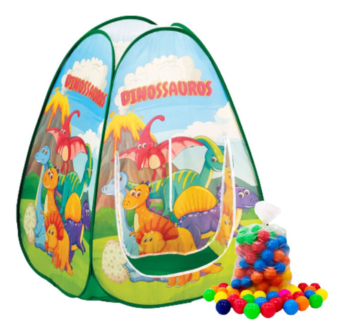 Toca Barraca Infantil Pop Up Dinossauros Com 50 Bolinhas