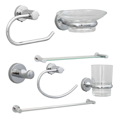 Kit De Accesorios De Baño Klass (7 Und) Cromado Vainsa