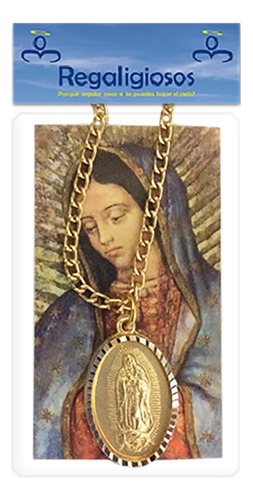 Medalla Diamantada Oroxal Virgen De Guadalupe / Cadena 