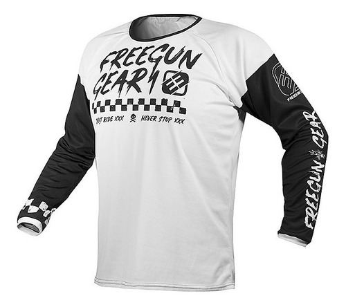 Remera Motocross Black White Freegun Talle Xl