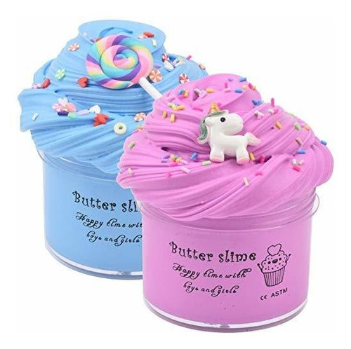 Unicorn Butter Slime Pink Purple Colors Con Sprinkles B...