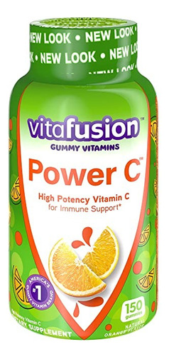 Vitafusion Power C Alta Potencia Sistema Inmune 150 Gomitas Power C Brindan Una Porción Y Le Ofrecen Su Sistema Inmunológico Los Beneficios De La Mayor Cantidad De Vitamina C Que Vería En 10 Mandarina