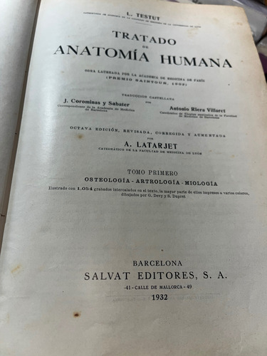 Anatomía Humana 1,2,3 Y 4 (Usado)
