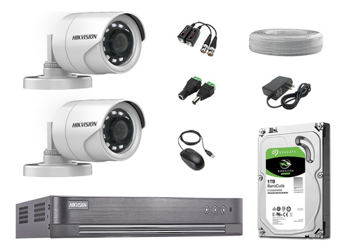 Cámaras Seguridad Exterior Kit 2 Full Hd 1080p + Disco 1tb