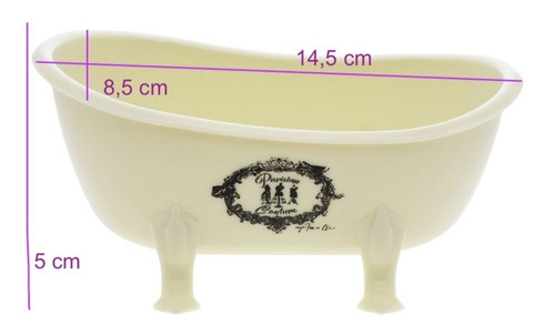 Imagen 2 de 6 de Jabonera Plastica Vintage Diseño Bañera