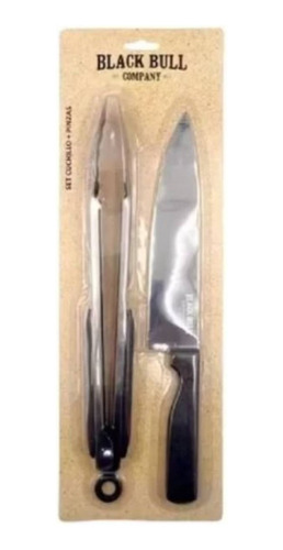 Set De Cuchillo Y Tenazas Black Bull De Acero Inoxidable
