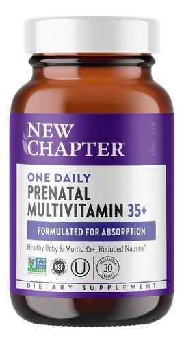 Multivitamínico Prenatal 35+ Diario New Chapter 30 Tabletas