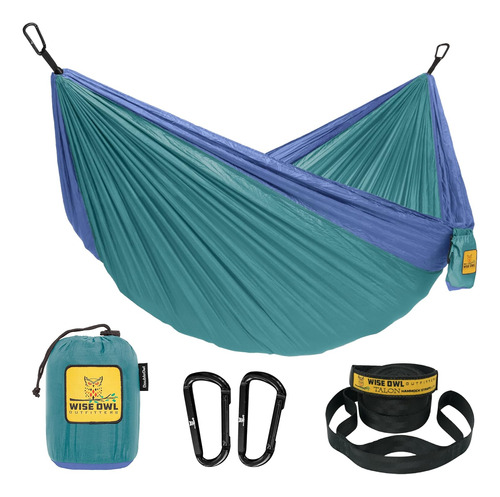 Hamaca De Camping Wise Owl Outfitters Verde Y Azul, Talle L