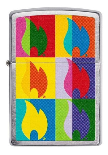 Encendedor Zippo 29623 Abstract Flame Metal Cepillado con Líquido