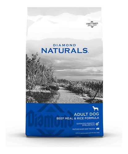 Alimento Diamond Naturals Adult Dog para perro adulto todos los tamaños sabor carne y arroz en bolsa de 18.14kg