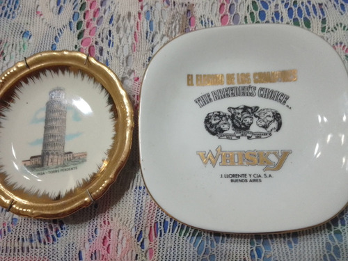 Set De Platos Decorativos. Torre De Pisa Y Whisky Criadores.