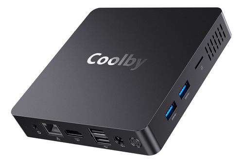 Mini PC Coolby Mini Pc Yealbox con Windows 10 PRO 10 Pro, Intel Celeron N3350, placa gráfica Intel HD Graphics 500, memoria RAM de 6GB y capacidad de almacenamiento de 64GB - 12V color negro