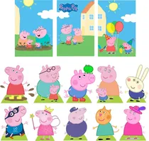 Comprar Kit Peppa 10 Display + Quadros Decoração Aniversário Totem