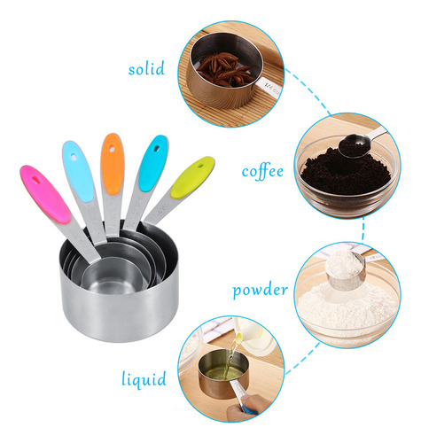 O U Chef Tazas Cucharas Medidoras Acero Inoxidable 10