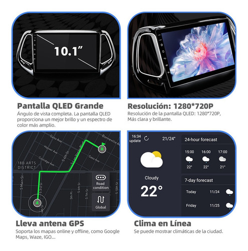 Estéreo 4+64g Carplay For Jeep Compass 2018-2021 4k Wifi6