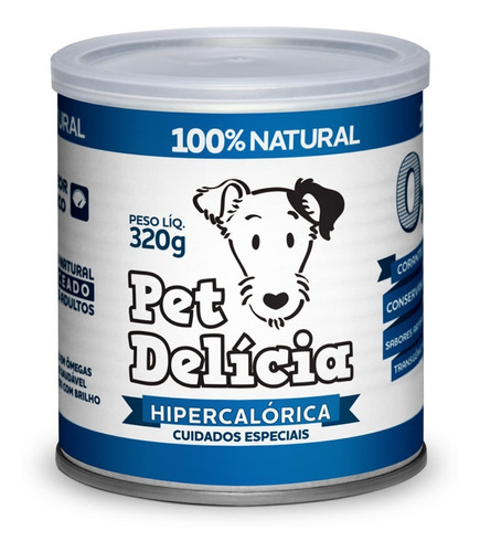 Alimento Pet Delícia Cuidados Especiais Hipercalórica para cão adulto todos os tamanhos sabor mix em lata de 320g