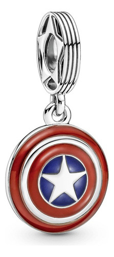 Charms All Collections Compatibles Plata 925 Medalla Dije Avengers - Escudo Capitan