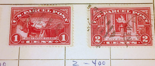 2 Estampillas Estados Unidos Paquete Postal Yt.1-2 - 1912