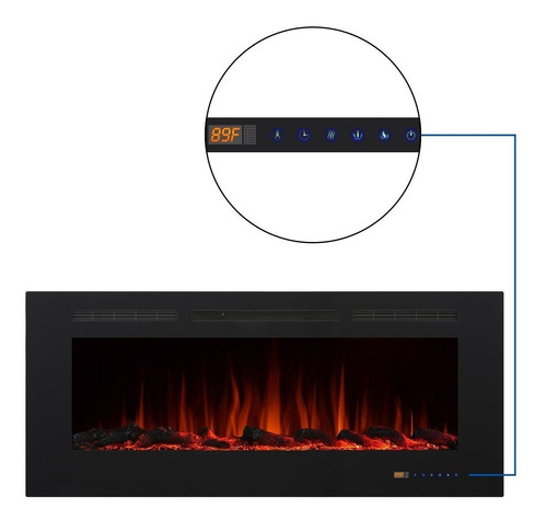 Chimenea Eléctrica Empotrable 50 Pulgadas Fondos Colores