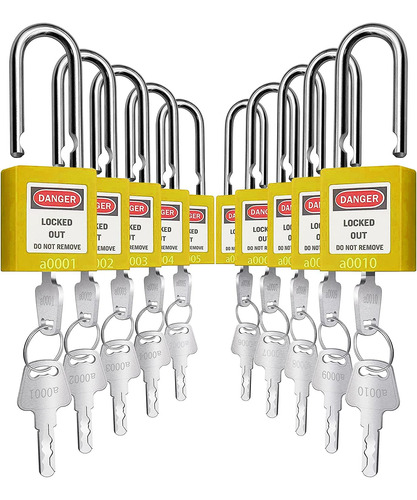 Safby Lockout Tagout Locks 10pcs Key Alike Osha Loto Candado