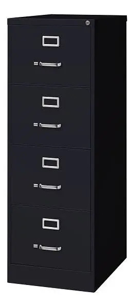 Archivero de metal negro armado Hirsh Serie 2500 con 4 gavetas y cerradura