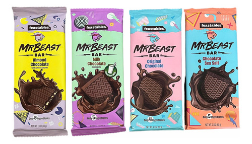Mr. Beast Chocolate (pack De 4 Barras)