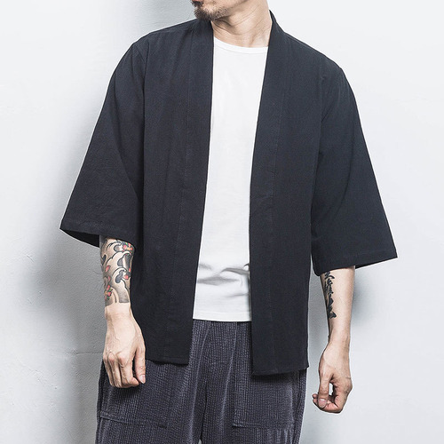 Camisa De Algodón Para Hombre De Primavera Y Verano Japonesa