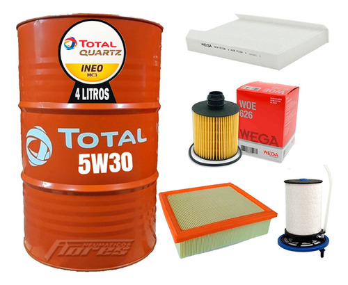 Cambio Aceite 5w30 4l + Kit Filtros Fiat Toro 2.0 Multijet