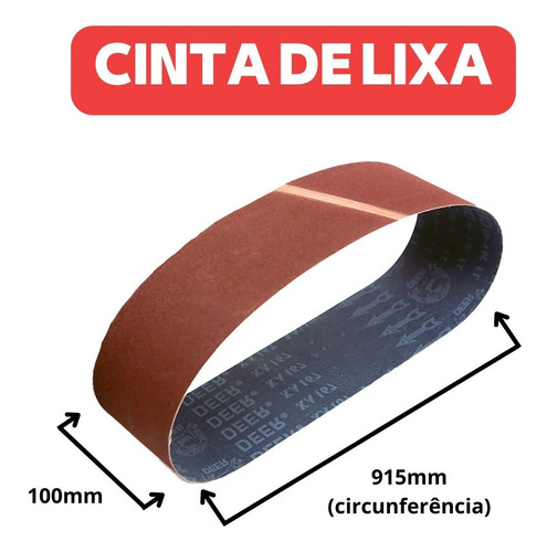 05 Cinta Lixa 915 X 100 P/ Lixadeira Combinada Fg058 Gamma