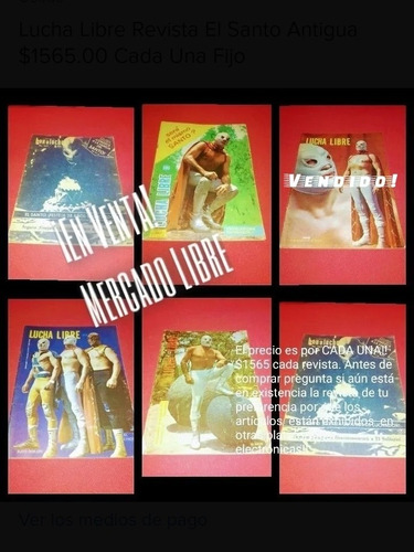 Lucha Libre Revista El Santo Antigua $1565.00 Cada Una Fijo