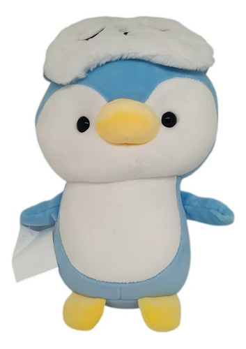 Pinguim Com Máscara De Dormir Coelho Bordado Pelúcia Fofinha