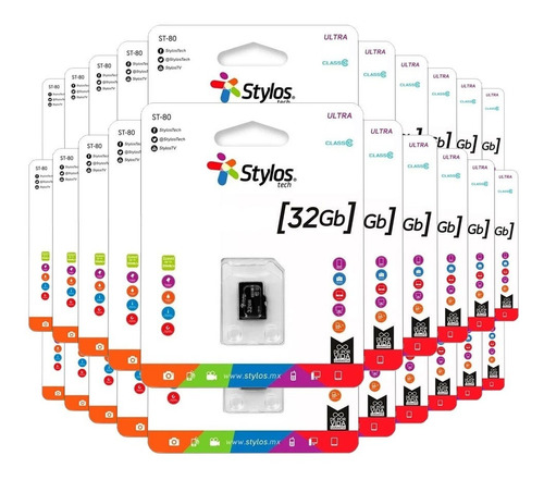 Kit 40 Tarjeta Memoria Micro Sd 32gb Stylos S/adaptado 