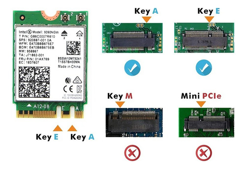 Wireless Dual Band Ac Bluetooth 5.0 Intel 9260ngw Ngff M.2 (Usado)