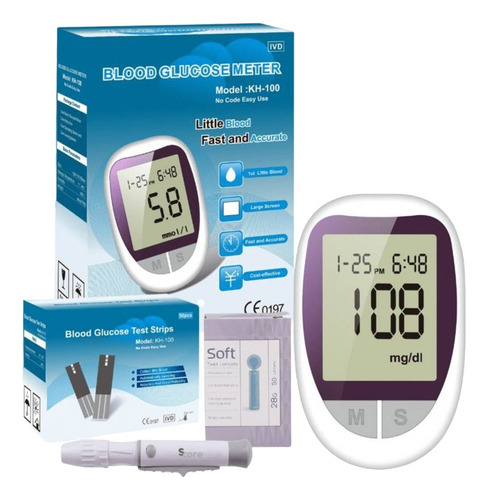 Glucómetro Digital Medidor Monitoreo Glucosa Azúcar Sangre 